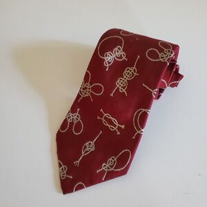Vintage Polo Ralph Lauren Mens Rope Knots Neck Tie Red